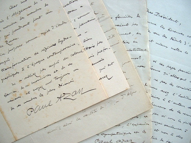 Longue correspondance du général Paul Azan sur l'Afrique du Nord.