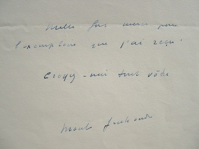 Mille mercis de Marcel Jouhandeau.