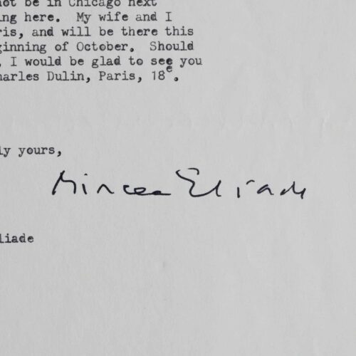 2 lettres de Mircea Eliade à Max Bilen