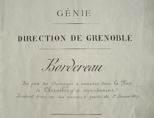Plan des travaux pour Chambéry en 1867.