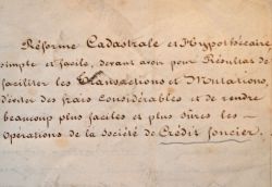 Proposition d'une réforme cadastrale en 1853.