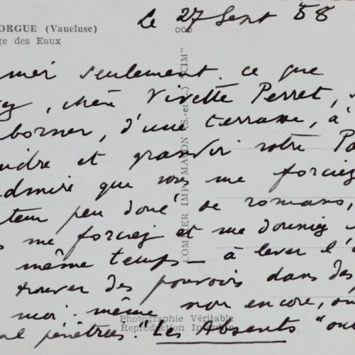 René Char encense Vivette Perret