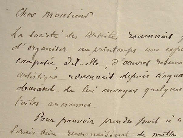 Samuel Frère à l'exposition des peintres rouennais.