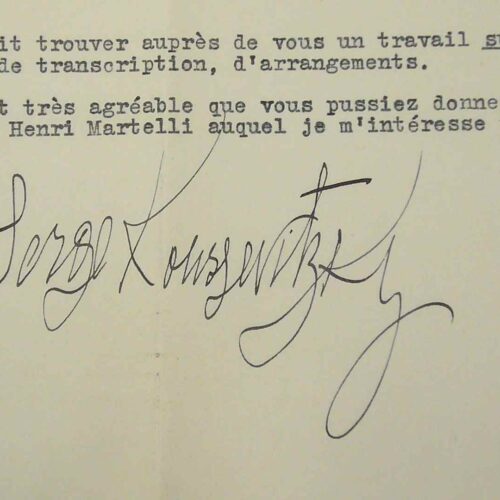 Serge Koussevitzky vient en aide à un jeune compositeur.