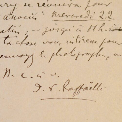 Trois cartes du peintre Raffaëlli, adressées à son ami Gustave Coquiot