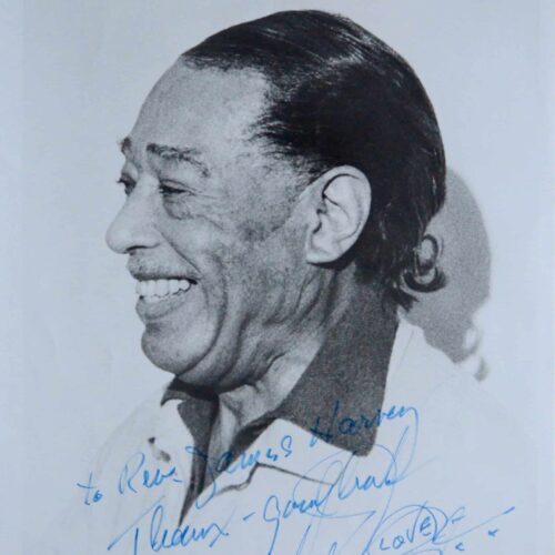 Beau et grand portrait dédicacé du jazzman Duke Ellington – vue 2