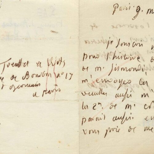 Boissy-d'Anglas commande des ouvrages de Necker et Sismondi. – vue 2