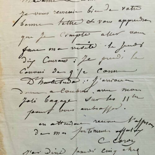 Camille Corot annonce son arrivée à Coubron – vue 2