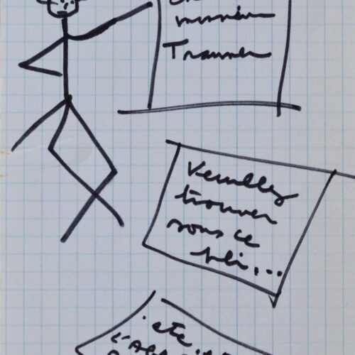 Dessin de Jacques Prévert à Trauner – vue 2
