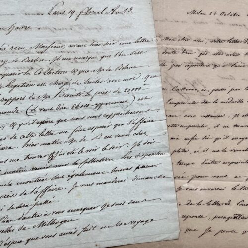 Deux lettres du numismate et collectionneur Michel Hennin, à Joseph-François Tochon, au sujet de sa collection – vue 2