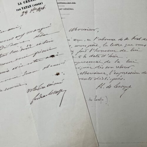 Ensemble de deux lettres de Ferdinand et Charles de Lesseps – vue 2
