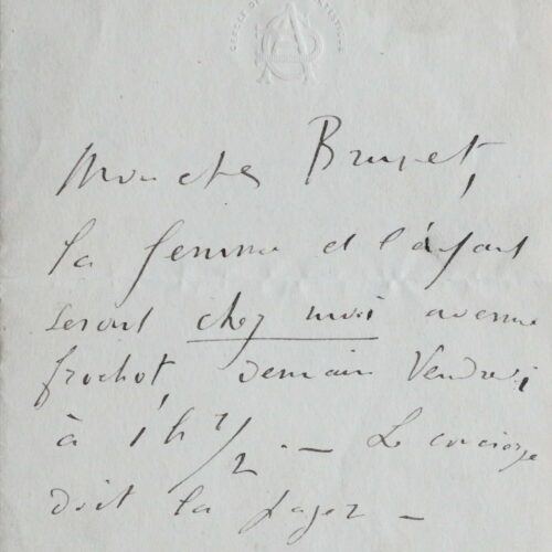 Lettre de Ferdinand Humbert illustrée d'une Vierge à l'Enfant – vue 2