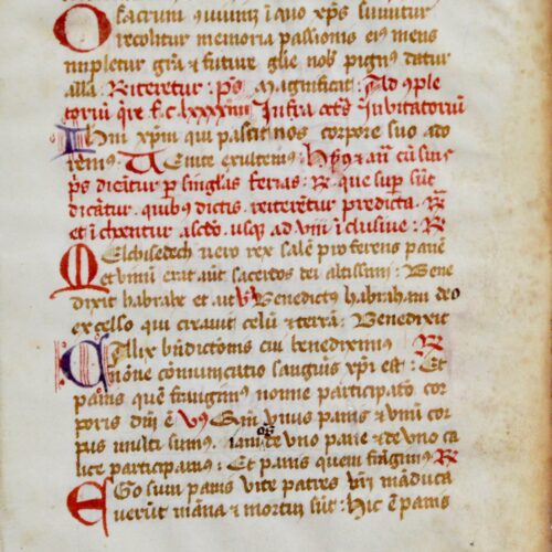Feuillet manuscrit rubriqué du XVe siècle, en latin – vue 2