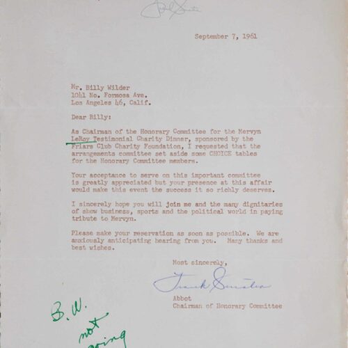Frank Sinatra invite Billy Wilder – vue 2