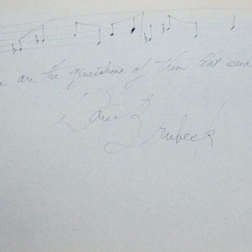 Grande portée musicale signée du jazzman Dave Brubeck – vue 2