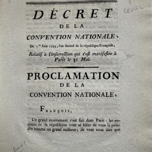 Imprimé de la Convention sur l'insurrection du 31 mai 1793 – vue 2