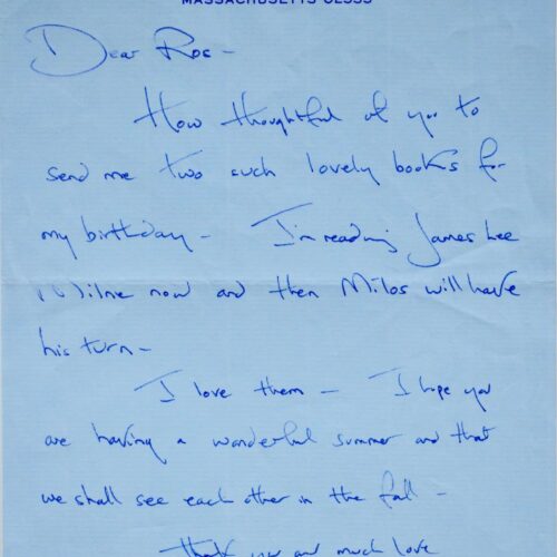 Jolie lettre de Jackie Kennedy – vue 2