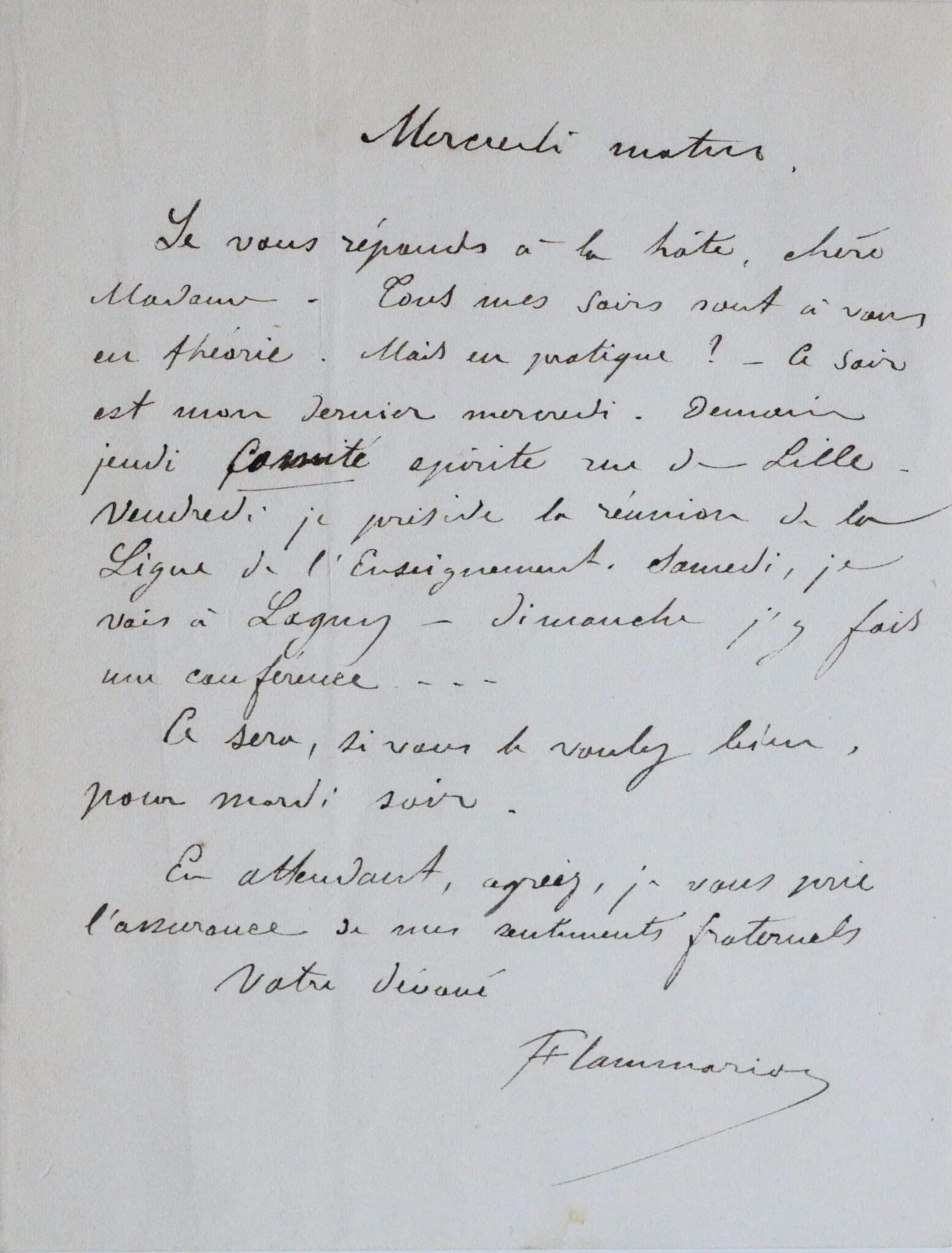 L'astronome Camille Flammarion se rend au Comité spirite – vue 2 L'astronome Camille Flammarion se rend au Comité spirite – vue 2
