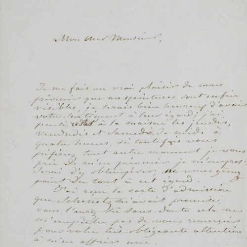 Lettre du peintre Abraham Constantin adressée à Prosper Mérimée – vue 2