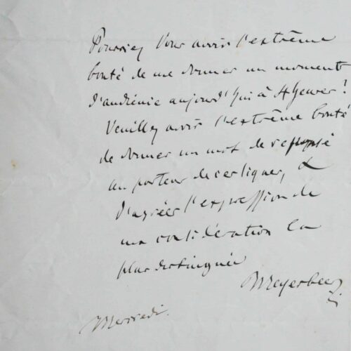 Lettre du compositeur Meyerbeer – vue 2