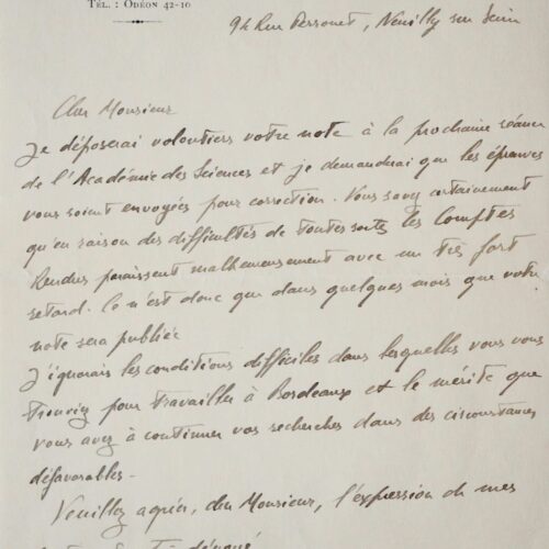 Louis de Broglie à propos de l'Académie des Sciences – vue 2