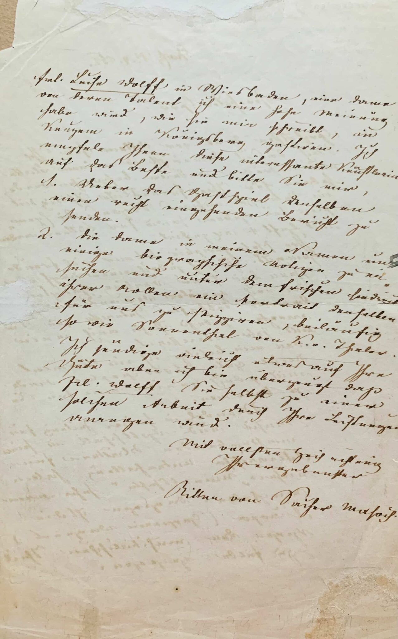 Lettre de Leopold von Sacher-Masoch, qui donna son nom au masochisme – vue 3 Lettre de Leopold von Sacher-Masoch, qui donna son nom au masochisme – vue 3