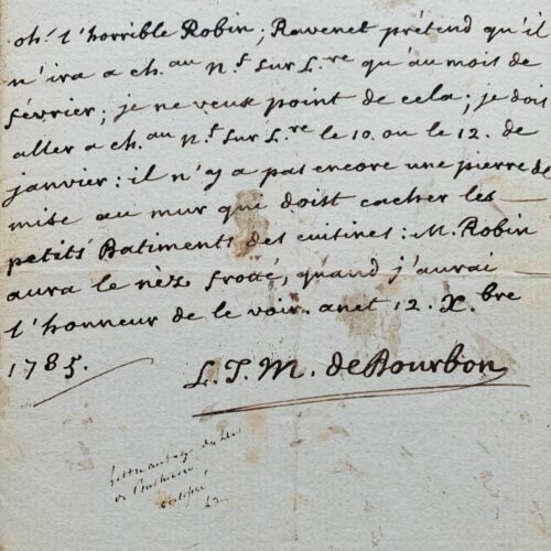 Le duc de Penthièvre exige des aménagements au château de Chateauneuf-sur-Loire – vue 2