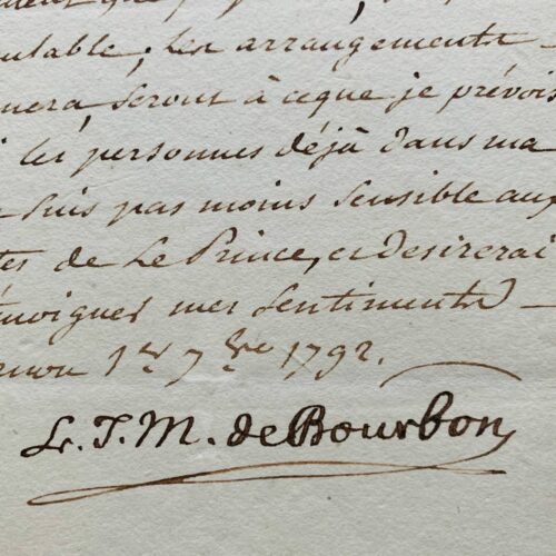 Le duc de Penthièvre fait une perte incalculable