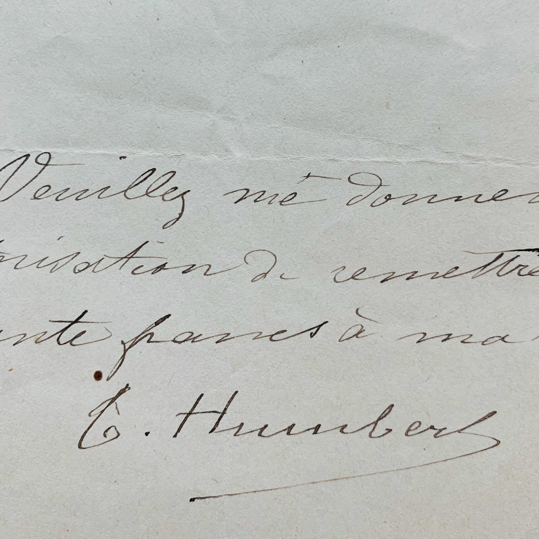 Rare billet de Thérèse Humbert, la protagoniste de la célèbre affaire d'escroquerie qui porte son nom