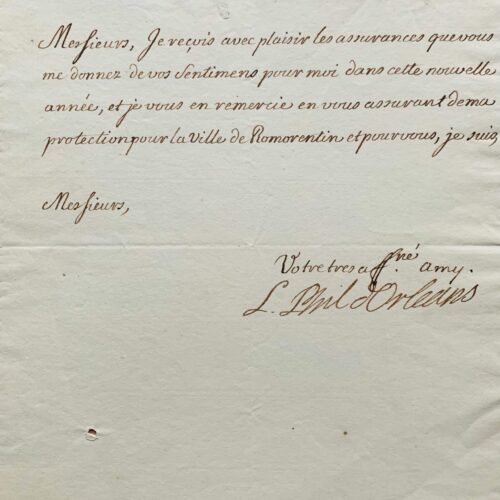 Louis-Philippe d'Orléans, protecteur de Romorantin – vue 2