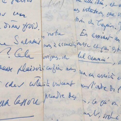 Belle correspondance de 5 lettres de Jean Cassou à son éditeur.