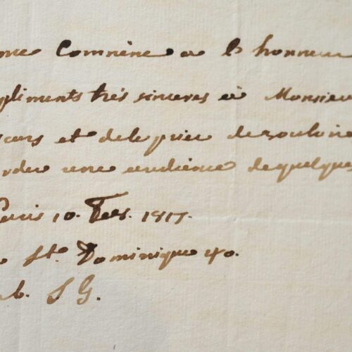 Le prince de Comnène demande audience au comte d'Escars.
