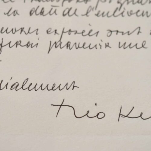 Lettre du fondateur du "tactilisme", le peintre luxembourgeois Théo Kerg.