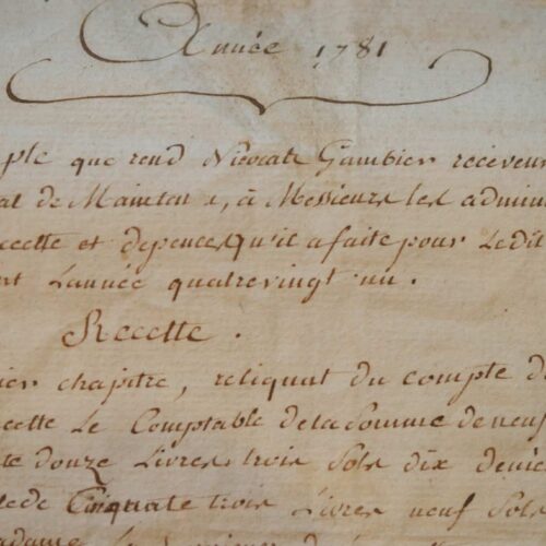 Comptes de l'hôpital de Maintenon pour 1782.