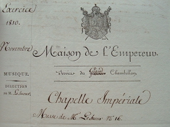 Frais de copie de la 16e messe de Lesueur.