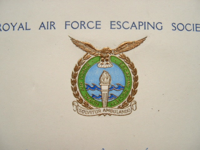 Carte de la Royal Air Force Escaping Society.