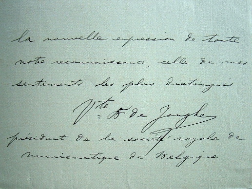 Le numismate Baudouin de Jonghe fait graver des vignettes.