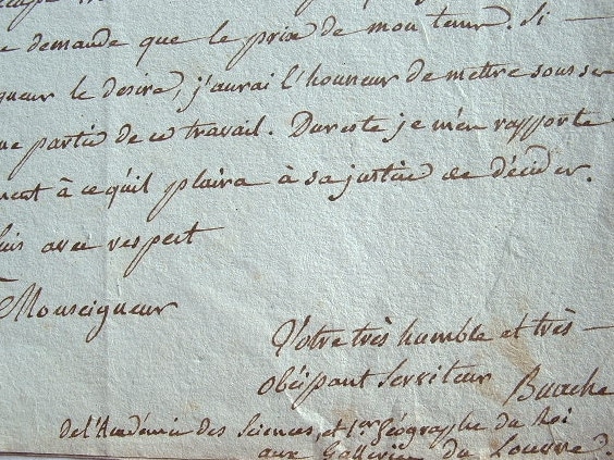 Buache réclame sa rétribution pour les cartes des bailliages.
