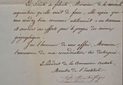 Quatrefages de Bréau admet un nouveau membre à la Société de géographie.