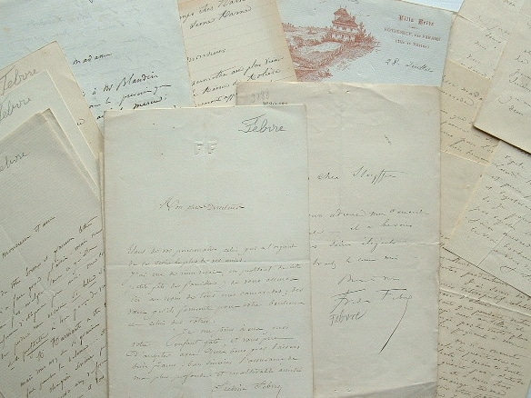 Correspondance de 28 lettres du comédien Frédéric Febvre.