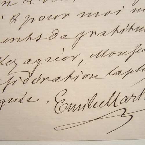 Brief des Metallurgen Emile Martin.