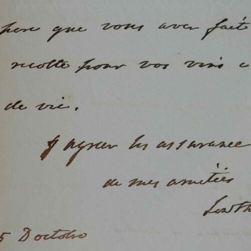 Le Comte de Lonsdale s'adresse un ami constructeur de Chemins de fer.