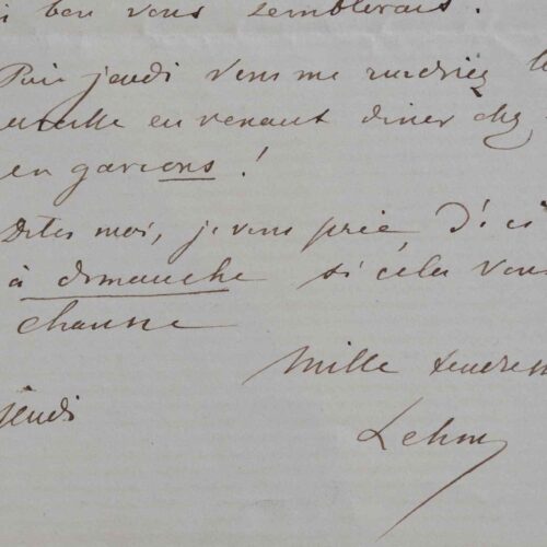 Le peintre Henri Lehmann s'adresse à son confrère et ami, Amaury-Duval.