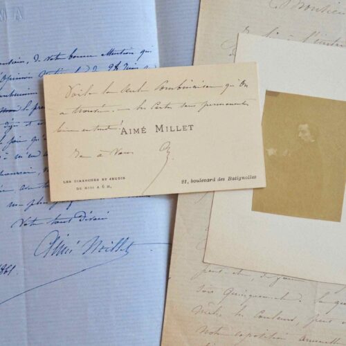 Trois lettres du peintre et sculpteur Aimé Millet à un journaliste.