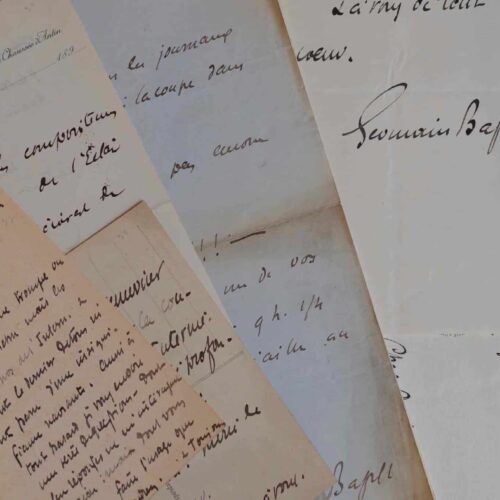 Longue correspondance de Germain Bapst à Georges Montorgueil.