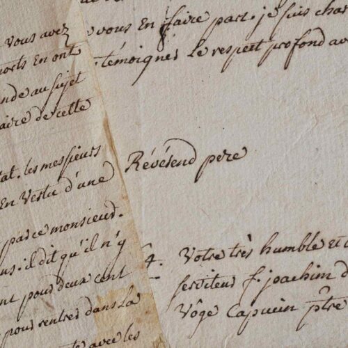 Deux lettres de frère Joachim, capucin de Saint-Dié, en 1764.