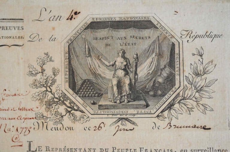 Lettre avec magnifique vignette du Commissariat des Epreuves Nationales.