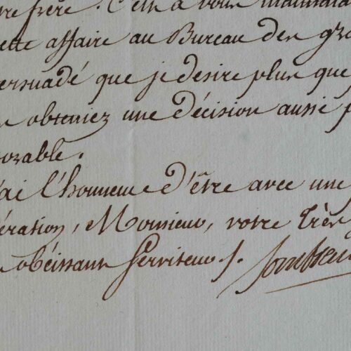 Sombreuil, le gouverneur des Invalides, intervient auprès du ministre.