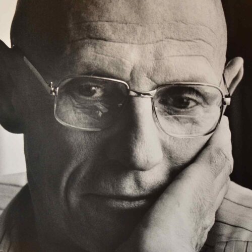 Très beau et grand portrait de Michel Foucault par Bruno de Monès.