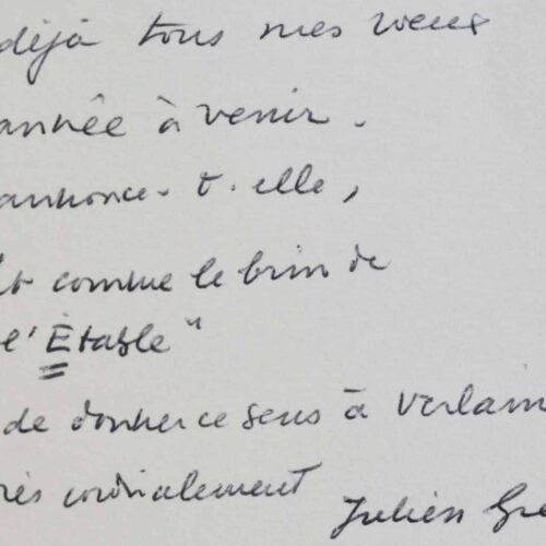 Devise de Julien Green empruntée à Verlaine.